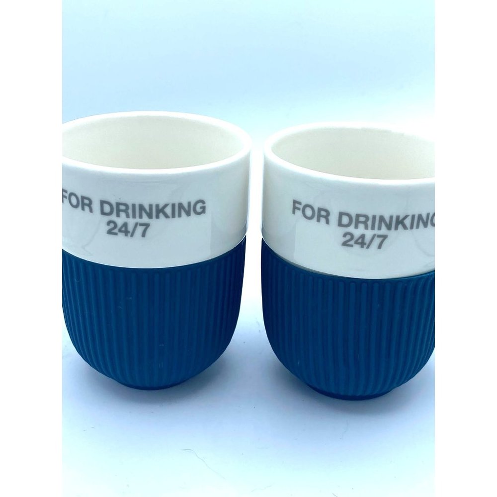 Coffee Cup Unique Says, "For Drinking 24/7" by Eco One/Set of 2